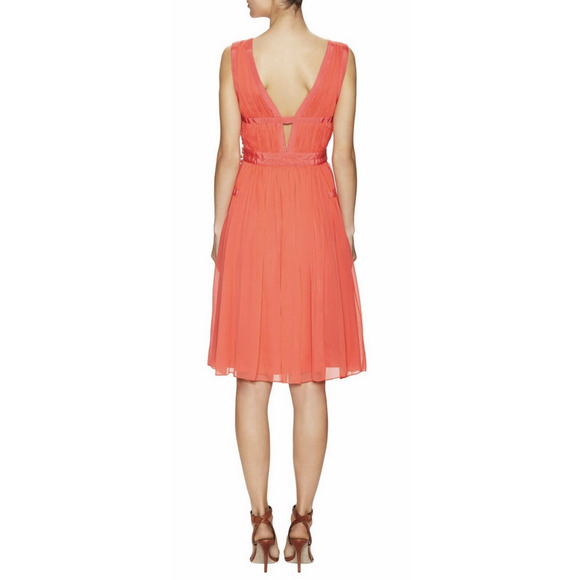 Diane Von Furstenberg Red Pleated Letty Silk Dress - Picture 2 of 10